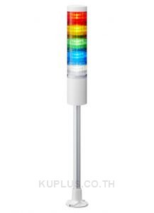 LR6 LED Pre-Configured Beacon Tower With Buzzer, 5 Light Elements, Amber, Blue, Green, Red, White, 24 V dc