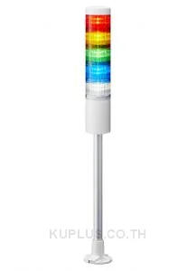 LR6 LED Pre-Configured Beacon Tower With Buzzer, 5 Light Elements, Amber, Blue, Green, Red, White, 24 V dc