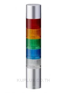 LR6 LED Pre-Configured Beacon Tower With Buzzer, 5 Light Elements, Amber, Blue, Green, Red, White, 24 V dc