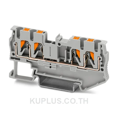 Phoenix Contact PT 2,5-QUATTRO เทอร์มินัลบล็อกแบบฟีดทรู (3209578) ขนาดสาย 2.5 mm² กระแส 24 A แรงดัน 800 V ต่อแบบ Push-in สีเทา