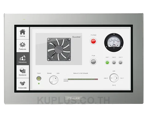 PFXSTW6700WAD, 15"W touch panel display, 2COM, 2Ethernet, USB host&device, 24VDC