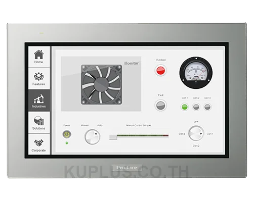 PFXSTW6700WAD, 15"W touch panel display, 2COM, 2Ethernet, USB host&device, 24VDC