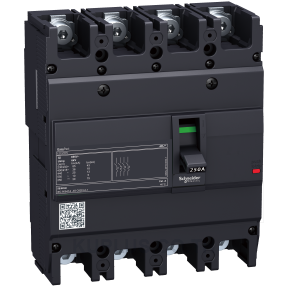 circuit breaker, EasyPact EZC250N, TMD, 250A, 4 poles 3d
