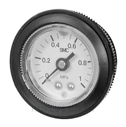 SMC G46-P10-02-X30 Analogue Positive Pressure Gauge Back Side 1Mpa, Connection Size R 1/4