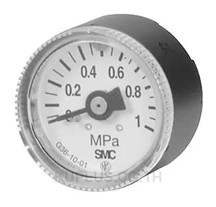 SMC G36-P10-01-X30 Analogue Positive Pressure Gauge Back Side 1Mpa, Connection Size R 1/8