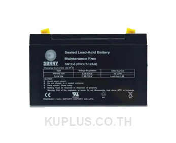 Sunny SN12-6 Rechargeable Battery, 6 V, 12 Ah