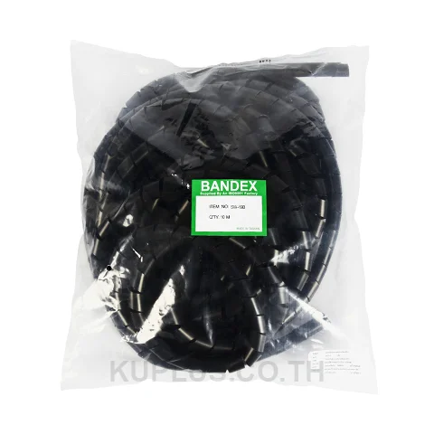 สายพันสายไฟแบบเกลียว (Spiral Wrapping) BANDEX SW-24B ขนาด 24 มม. สีดำ