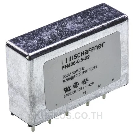Schaffner FN406 Series 500mA 250 V ac 400Hz Through Hole RFI Filter, with Pin Terminals