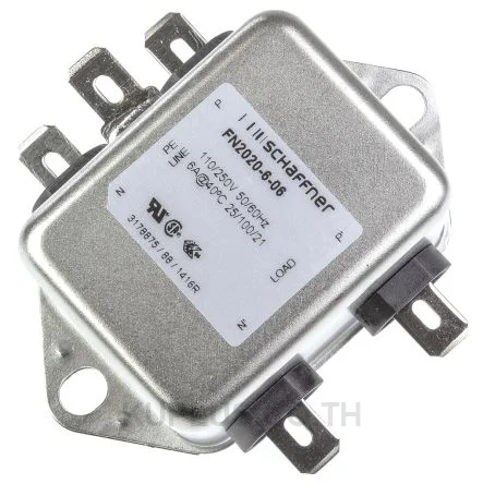 Schaffner FN2020 Series 6A 250 V ac 400Hz Flange Mount RFI Filter, with Tab Terminals