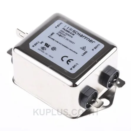 Schaffner FN2060 Series 6A 250 V ac 400Hz Flange Mount RFI Filter, with Tab Terminals, Single Phase