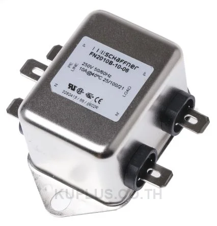 Schaffner FN2010B Series 10A 250 V ac 400Hz Chassis Mount RFI Filter, with Tab Terminals