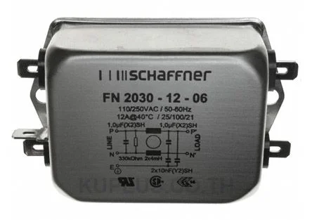 Schaffner FN2030 Series 12A 250 V ac 400Hz Flange Mount RFI Filter, with Tab Terminals