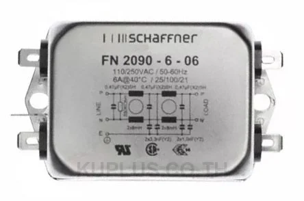 Schaffner FN2090 Series 6A 250 V ac 0 - 400Hz Flange Mount RFI Filter, with Tab Terminals