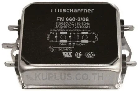 Schaffner FN 660 Series 16A 250 V ac 400Hz Flange Mount RFI Filter, with Screw Terminals, Single Phase