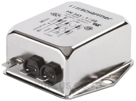 Schaffner FN 343 Series 1A 250 V ac 400Hz Chassis Mount RFI Filter, with Tab Terminals