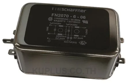 Schaffner FN2070 Series 6A 110 V ac, 250 V ac DC to 400Hz Chassis Mount RFI Filter, with Tab Terminals