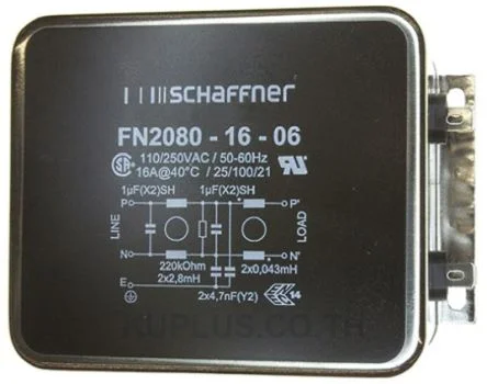 Schaffner FN2080 Series 16A 250 V ac 400Hz Chassis Mount RFI Filter, with Tab Terminals