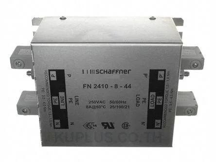 Schaffner FN2410 Series 8A 250 V ac 400Hz Chassis Mount RFI Filter, with Screw Terminals, Single Phase