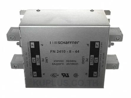 Schaffner FN2410H Series 8A 520 V ac 400Hz DIN Rail RFI Filter, with Screw Terminals 2 Phase