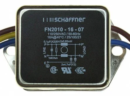 Schaffner FN2010 Series 16A 250 V ac 0 - 400Hz Chassis Mount EMI Filter, with Wire Lead Terminals, Single Phase