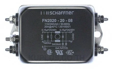 Schaffner FN2020 Series 20A 250 V ac 0 - 400Hz Chassis Mount RFI Filter, with Stud Terminals, Single Phase