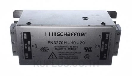 Schaffner FN3270 Series 10A 3 x 520/300 V ac 0 - 60Hz Chassis Mount EMI Filter, with Terminal Block Terminals