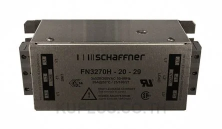 Schaffner FN3270 Series 20A 3 x 520/300 V ac 0 - 60Hz Chassis Mount EMI Filter, with Terminal Block Terminals