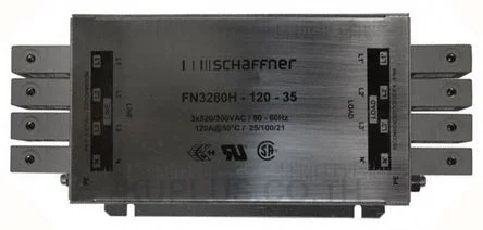 Schaffner FN 3280 Series 120A 3 x 520/300 V ac 0 - 60Hz Chassis Mount EMI Filter, with Terminal Block Terminals