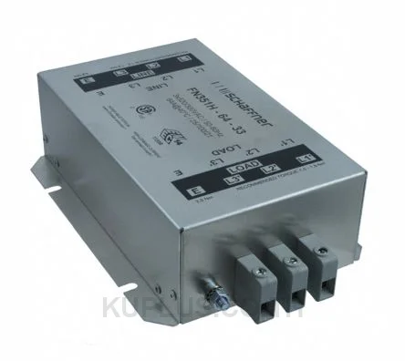 Schaffner FN351 Series 64A 3 x 520/300 V ac 0 - 60Hz Chassis Mount RFI Filter, with Terminal Block Terminals