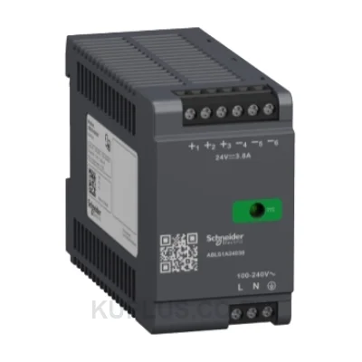 ABLS1A24038, พาวเวอร์ซัพพลายสวิตชิ่ง ติดราง DIN Schneider Electric Phaseo เอาต์พุต 24 V DC 3.8 A 91 W เฟสเดียว