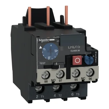โอเวอร์โหลดรีเลย์ความร้อน (Thermal Overload Relay) Schneider TeSys D LRD15226 ช่วงปรับกระแส 17-25A คลาส 20 หน้าสัมผัสช่วย 1NO+1NC ขั้วต่อแบบLugs (หางปลา)