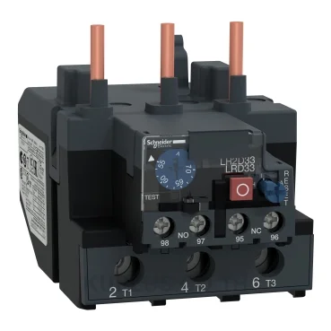 โอเวอร์โหลดรีเลย์ความร้อน (Thermal Overload Relay) Schneider TeSys D LRD3361 ช่วงปรับกระแส 55-70A หน้าสัมผัสช่วย 1NO+1NC ใช้กับ LC1 D80 และ D95