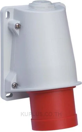 PKE32W435, ปลั๊กตัวผู้ติดผนังแบบติดลอย อุตสาหกรรม Schneider Electric PratiKa 32 A 3P+N+E 400 V IP44 ต่อสายแบบขันสกรู สีแดง