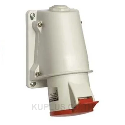 PKF32W435, ปลั๊กตัวเมียติดผนังแบบติดลอย อุตสาหกรรม Schneider Electric PratiKa 32 A 3P+N+E 400 V IP44 ต่อสายแบบขันสกรู สีแดง