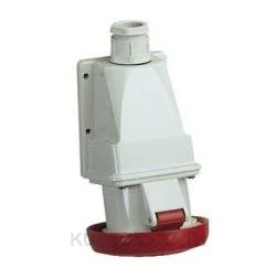 PKF32W734, ปลั๊กตัวเมียติดผนังแบบติดลอย อุตสาหกรรม Schneider Electric PratiKa 32 A 3P+E 400 V IP67 ต่อสายแบบขันสกรู สีแดง