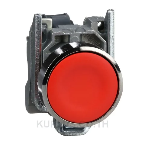 XB4BA42 Schneider Electric Harmony XB4 Flush Pushbutton, Ø22 mm metal, Red, 1NC