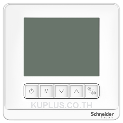 Thermostat, Spacelogic, fan coil on/off, standalone, LCD 5 Button, 2P, 3 fan, 240V, white