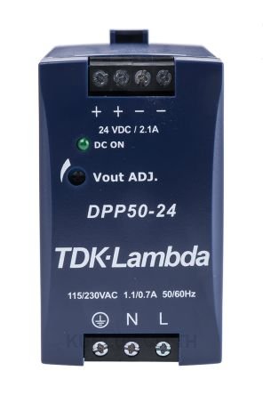 TDK-Lambda, DPP DIN Rail Panel Mount Power Supply, 24V dc Output Voltage, 2.1A Output Current