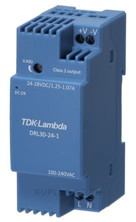 TDK-Lambda, DRL-30 DIN Rail Power Supply, 12V dc Output Voltage, 2.1A Output Current