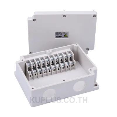 BOXTM-1002 : กล่องเทอร์มินอลบล็อค 10 Poles เต้าเสียบ Ø21mm 2พอร์ต AC/DC 600V 15A IP65 - Togi / Toyogiken - Terminal Box (Junction box)