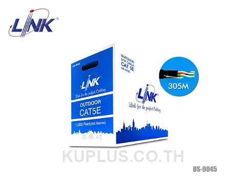 สายแลน LINK CAT5E UTP OUT DOOR LINK รุ่น US - 9045
