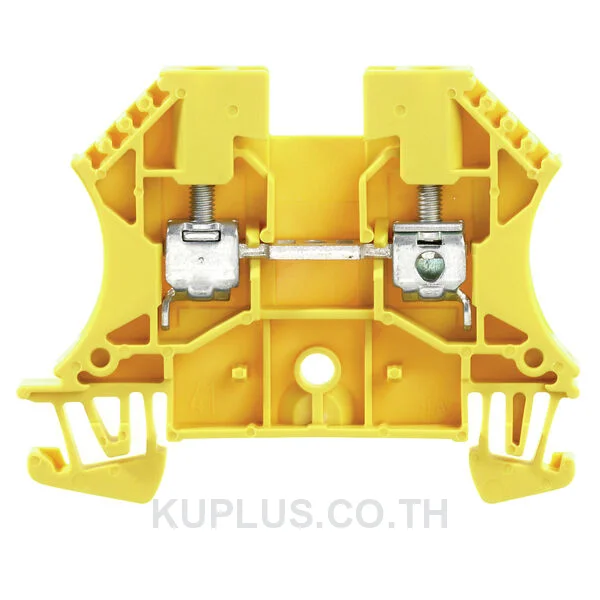Feed-through terminal block, Screw connection, yellow, 4 mm², 32 A, 800 V, Number of connections: 2