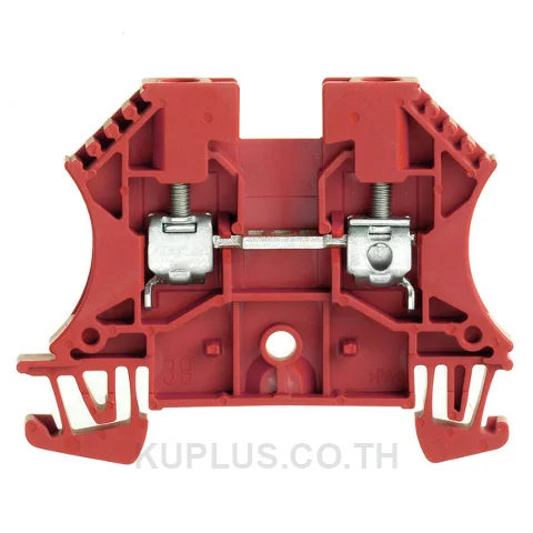 เทอร์มินัลบล็อกแบบฟีดทรู WDU 4 RT ต่อแบบสกรู สีแดง 4 mm² 32A 800V 2 ช่องต่อ