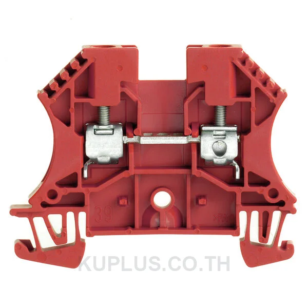 เทอร์มินัลบล็อกแบบฟีดทรู WDU 4 RT ต่อแบบสกรู สีแดง 4 mm² 32A 800V 2 ช่องต่อ