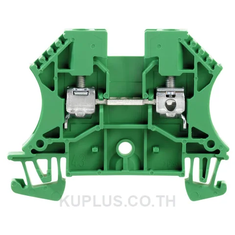 เทอร์มินัลบล็อกแบบฟีดทรู WDU 4 GN ต่อแบบสกรู สีเขียว 4 mm² 32A 800V 2 ช่องต่อ
