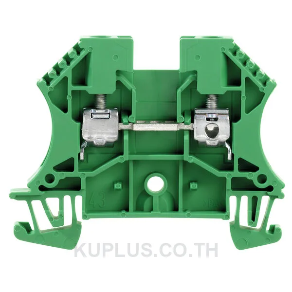 เทอร์มินัลบล็อกแบบฟีดทรู WDU 4 GN ต่อแบบสกรู สีเขียว 4 mm² 32A 800V 2 ช่องต่อ
