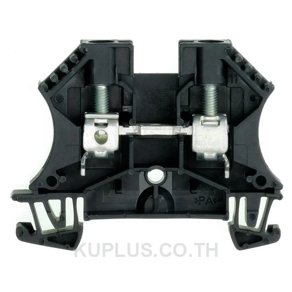 Feed-through terminal block, Screw connection, black, 6 mm², 41 A, 800 V, Number of connections: 2