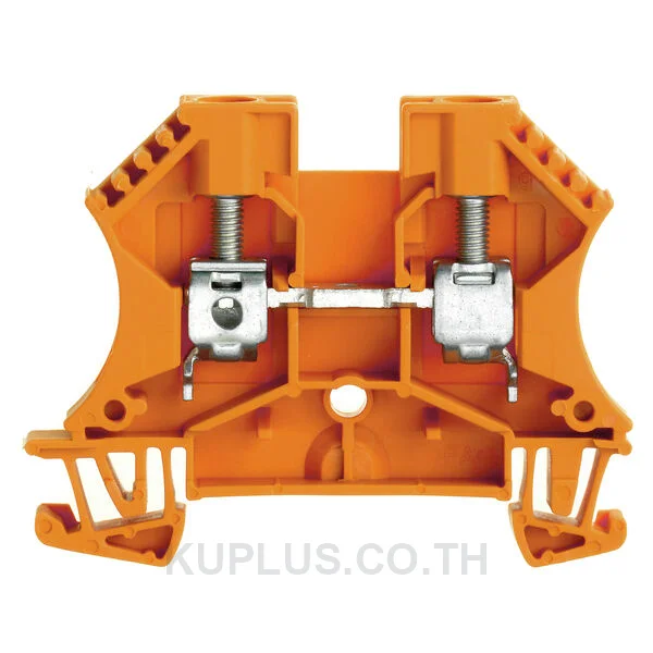 Feed-through terminal block, Screw connection, orange, 6 mm², 41 A, 800 V, Number of connections: 2