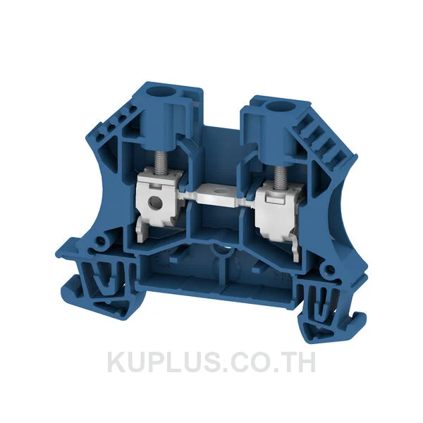เทอร์มินัลบล็อกแบบฟีดทรู WDU 6 BL ต่อแบบสกรู สีน้ำเงิน 6 mm² 41A 800V 2 ช่องต่อ
