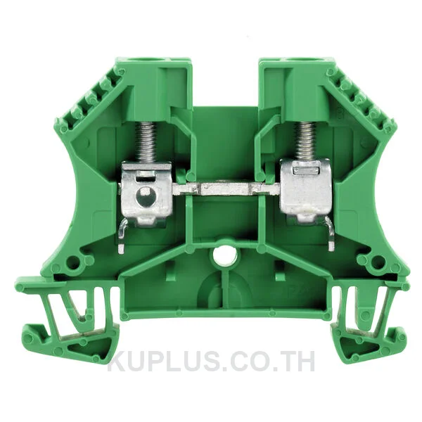 Feed-through terminal block, Screw connection, green, 6 mm², 41 A, 800 V, Number of connections: 2
